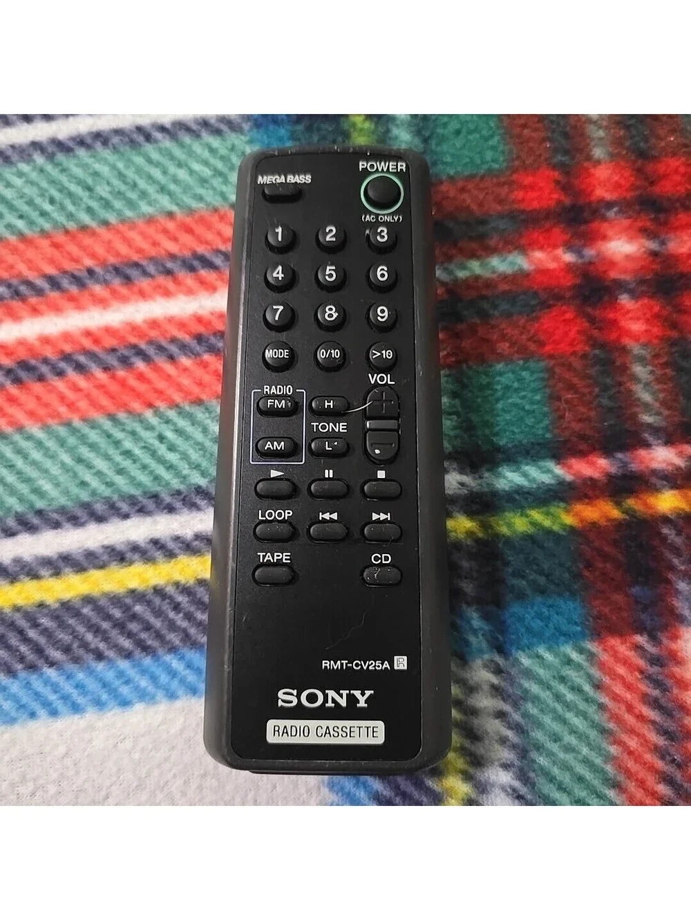 SONY RMT-CV25A Remote Control OEM for CFD-V25 CD Radio Cassette No Battery Cover